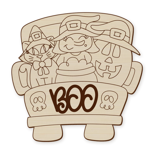 Halloween Truck Wood Blank