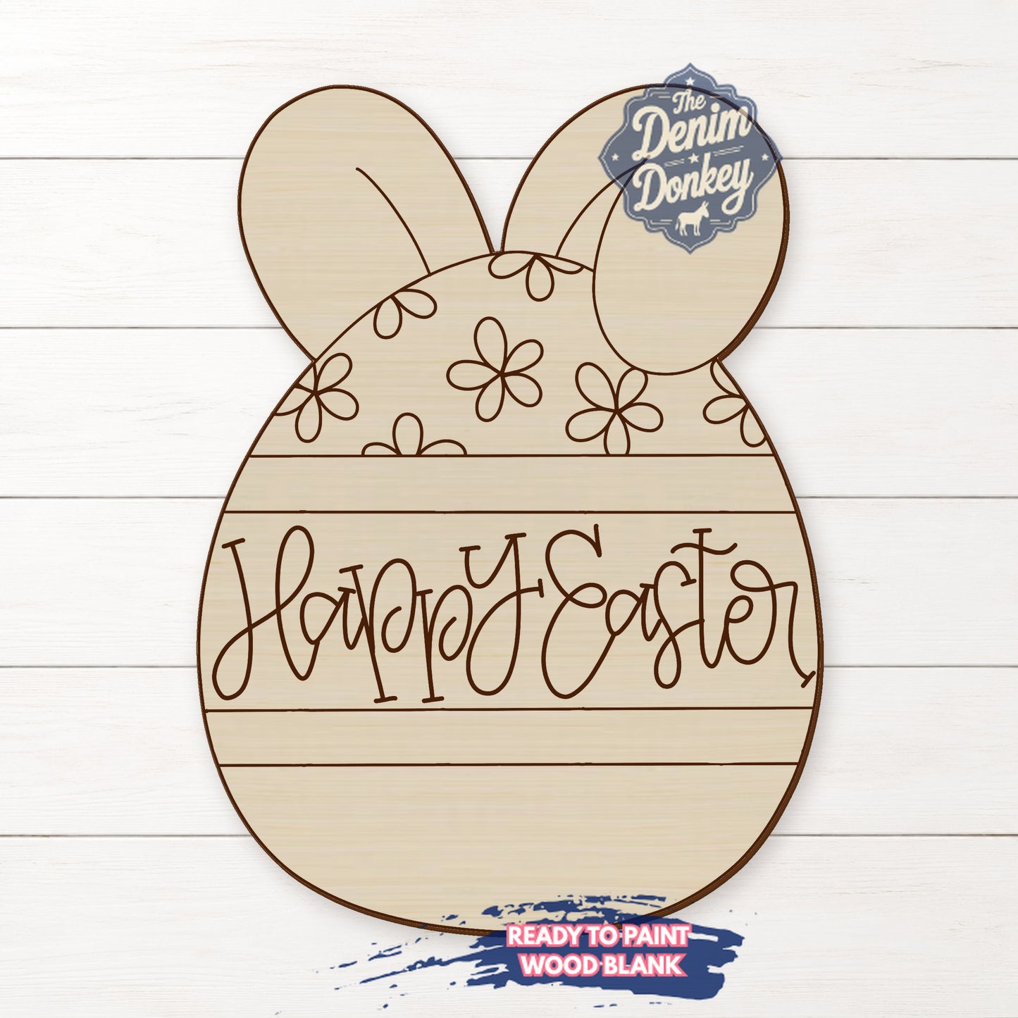 Happy Easter Egg Unfinished Wood Blank