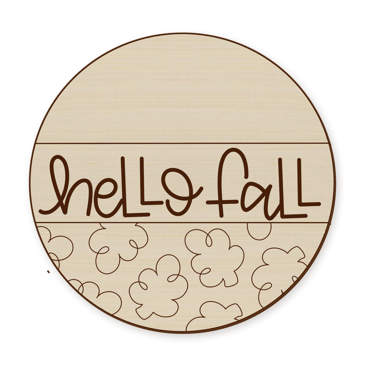Hello Fall Leaves Wood Blank
