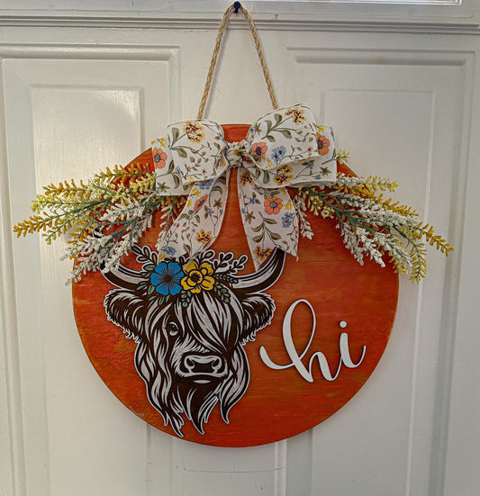 HIghland Cow Door Hanger