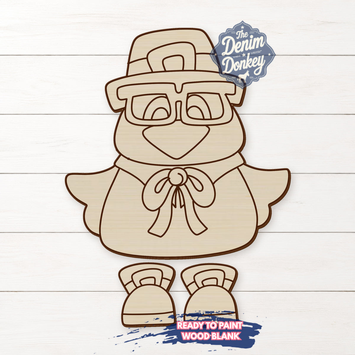 Hipster Turkey Unfinished Wood Blank