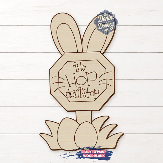 Hop Dont Stop Unfinished Wood Blank