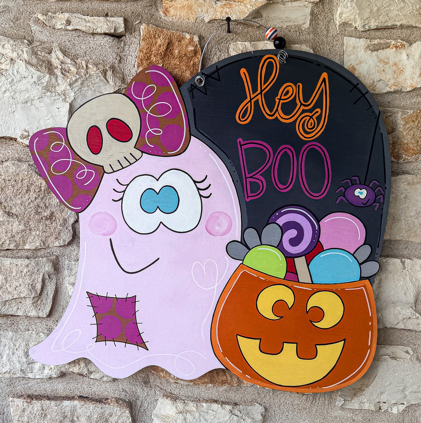 Ready to Ship - Painted Hey Boo Door Hanger