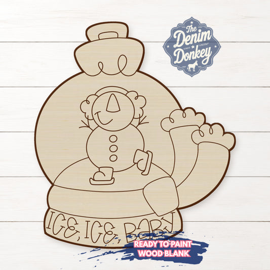 Ice Ice Baby Snowglobe Wood Blank