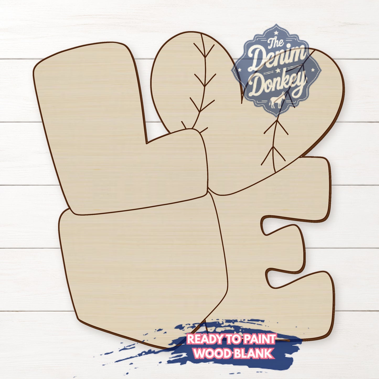 Love Softball Unfinished Wood Blank