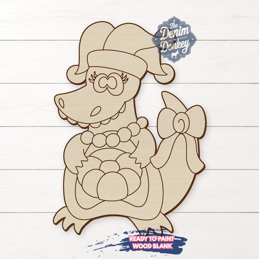 Mardi Gator Gal Unfinished Wood Blank