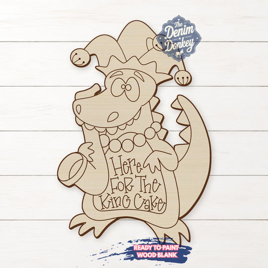Mardi Gras Gator Unfinished Wood Blank