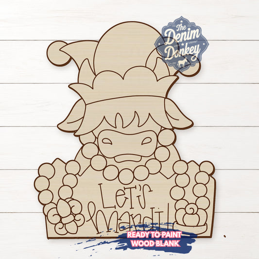 Mardi Gras Highland Unfinished Wood Blank