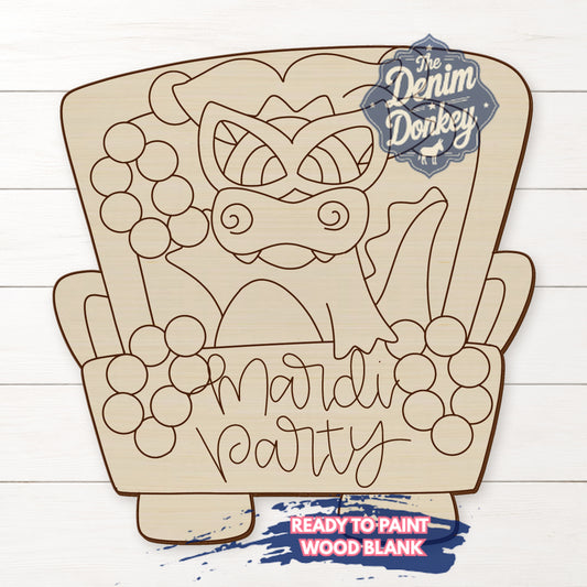 Mardi Party Unfinished Wood Blank