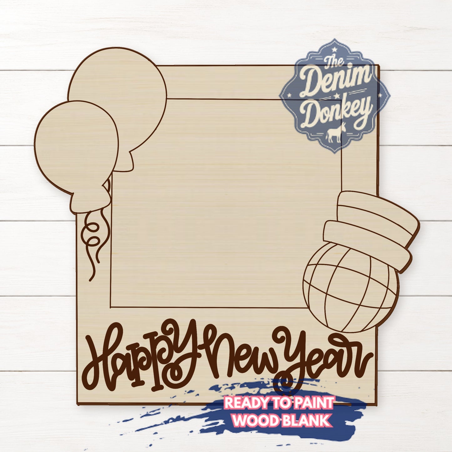 New Year Frame Unfinished Wood Blank