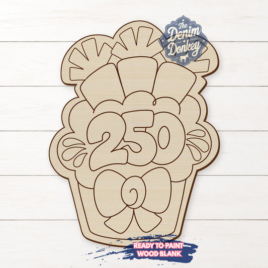 Patriotic Cupcake Unfinished Wood Blank