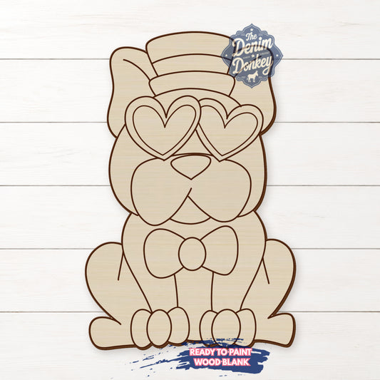 Patriotic Dog Unfinished Wood Blank