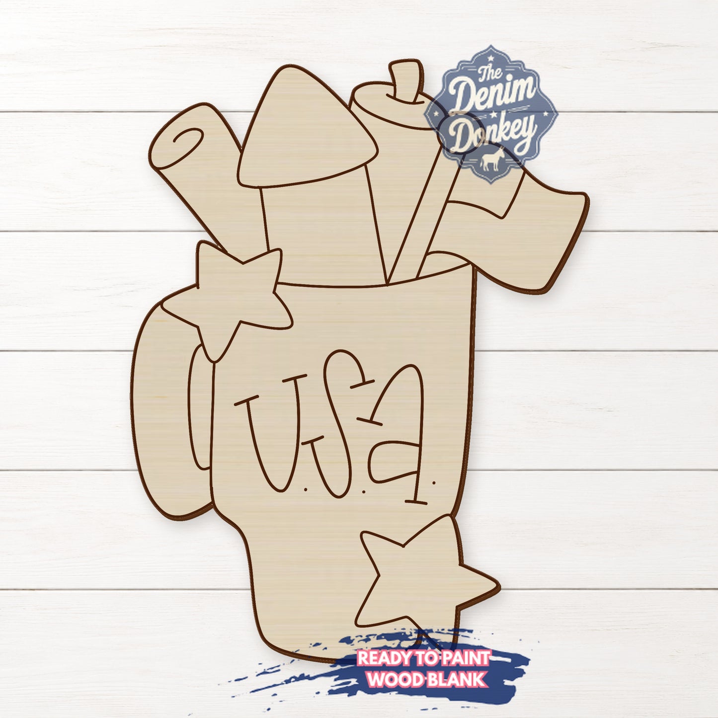 Patriotic Drink Unfinished Wood Blank