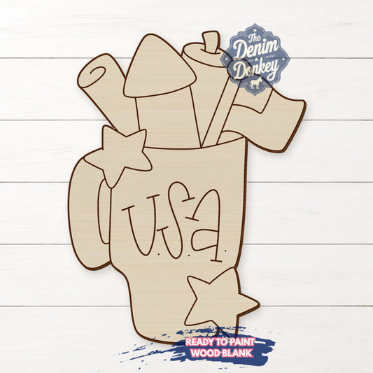 Patriotic Drink Unfinished Wood Blank
