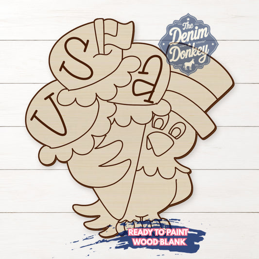 Patriotic Eagle Unfinished Wood Blank