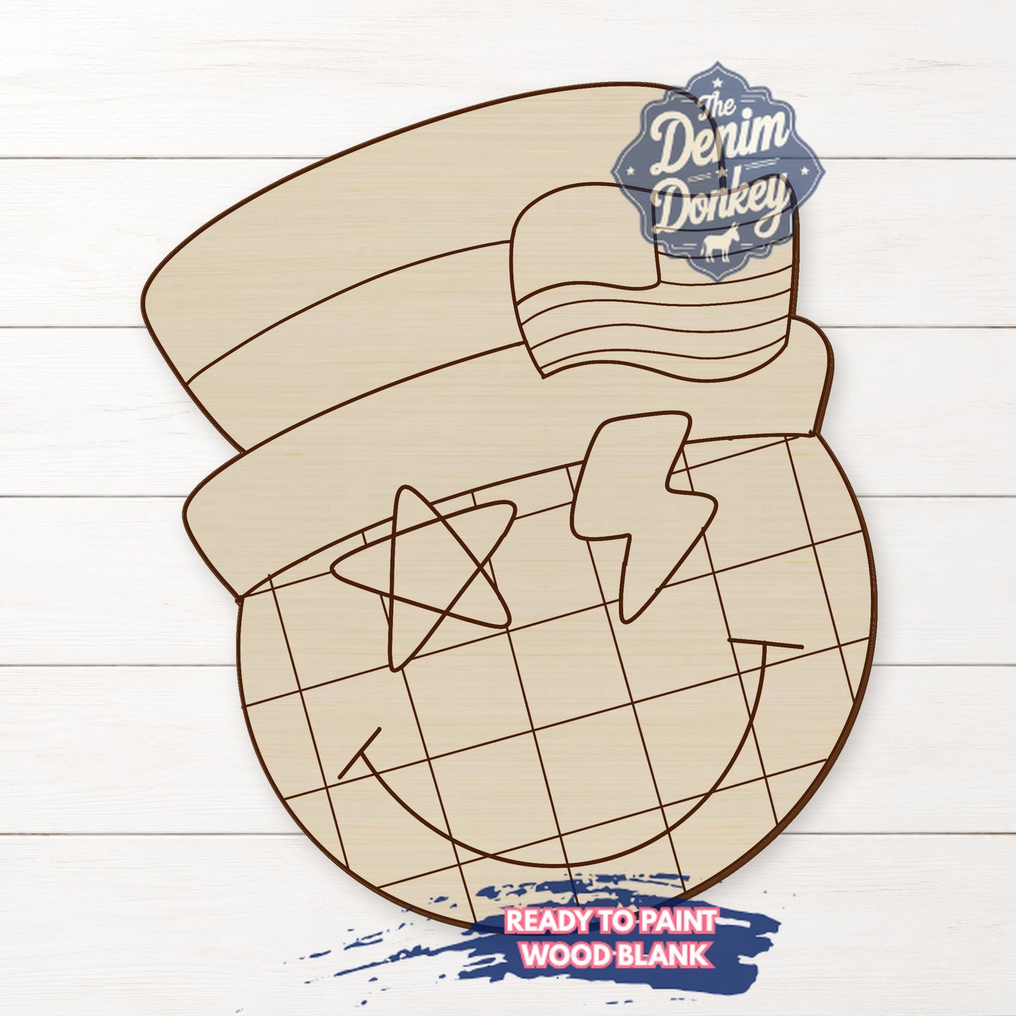 Patriotic Smiley Unfinished Wood Blank