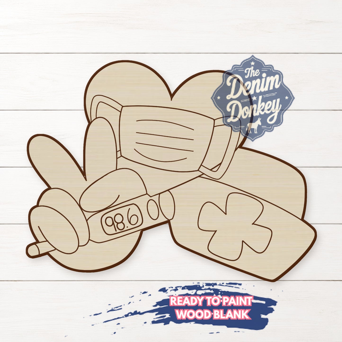 Peace Love Nurse Unfinished Wood Blank