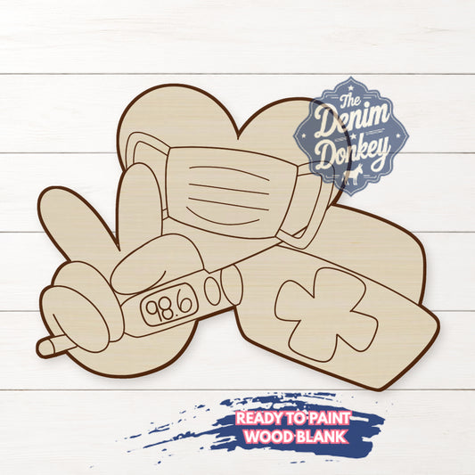 Peace Love Nurse Unfinished Wood Blank