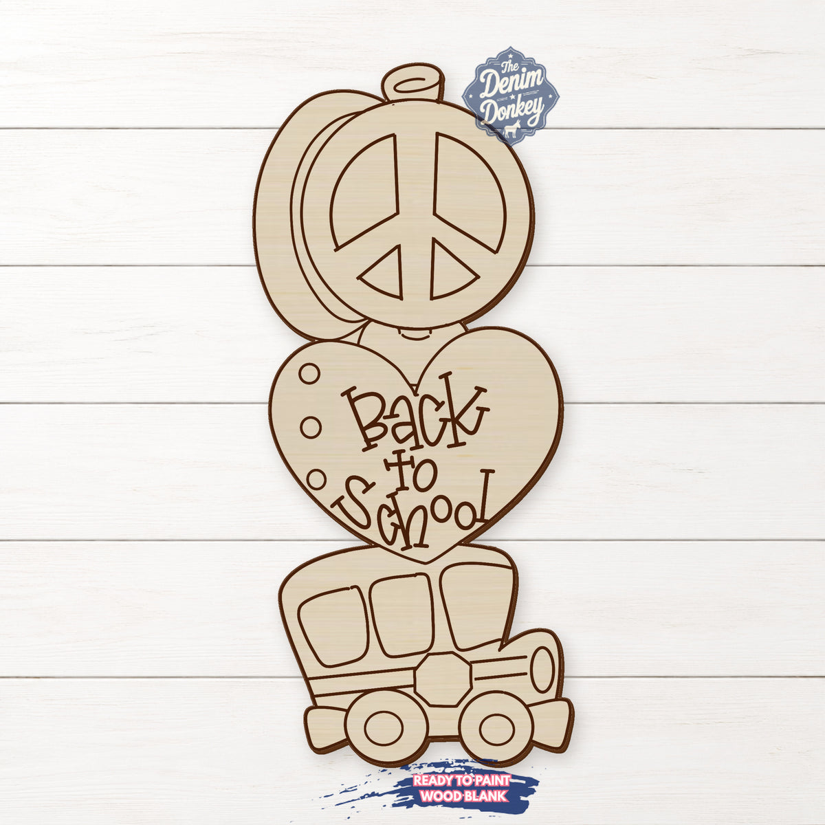 Peace Love School Wood Blank