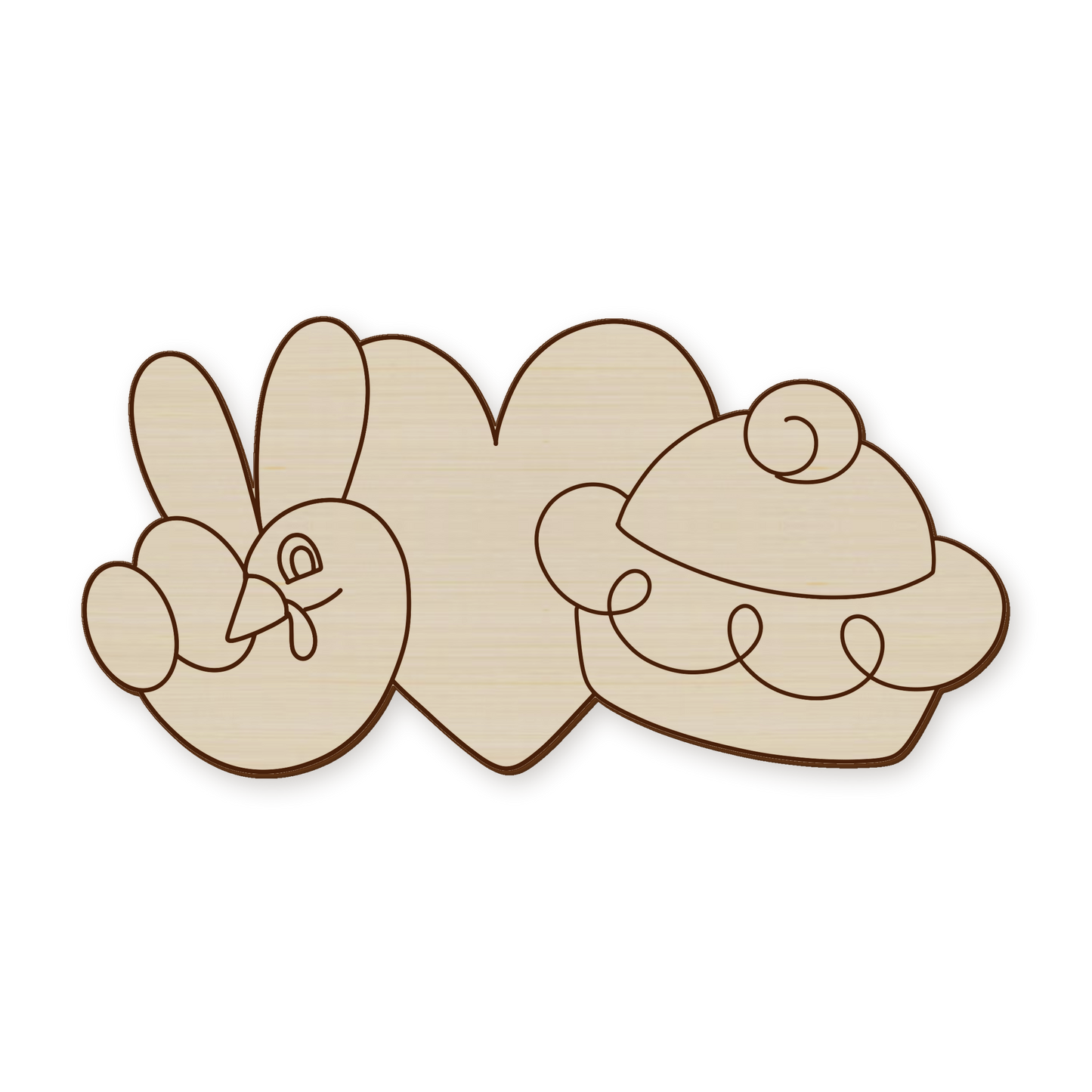 Peace Turkey Pumpkin Pie Wood Blank