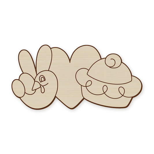 Peace Turkey Pumpkin Pie Wood Blank