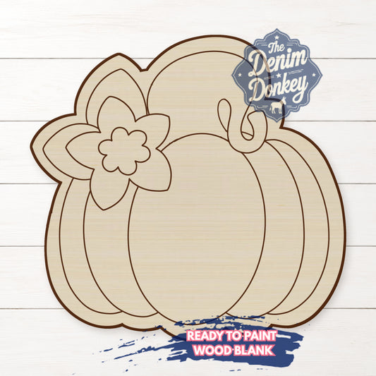 Pumpkin Swirly Stem Unfinished Wood Blank