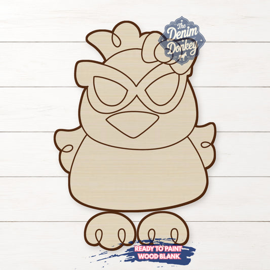Ribbon Leg Chicken Unfinished Wood Blank