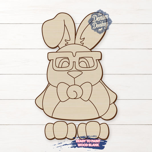 Ribbon Leg Easter Bunny Unfinished Wood Blank