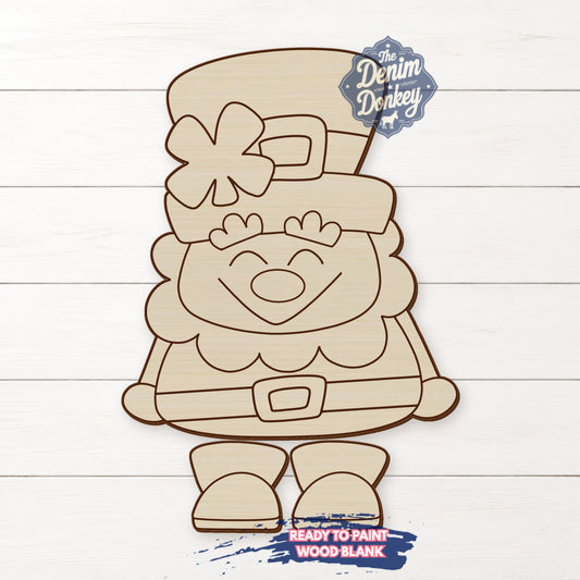 Ribbon Leg Leprechaun Unfinished Wood Blank