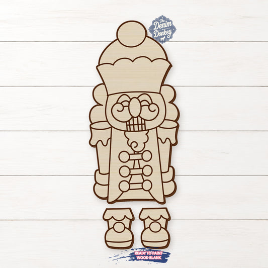 Ribbon Leg Nutcracker Unfinished Wood Blank