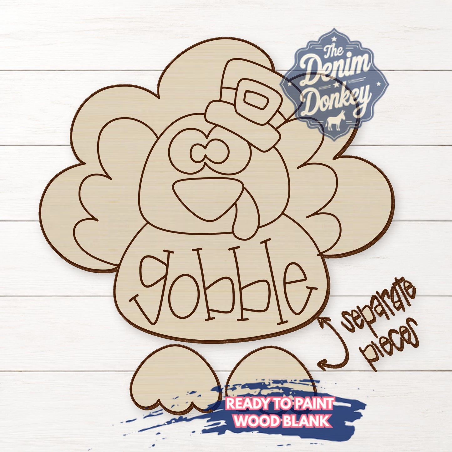 Ribbon Leg Turkey Unfinished Wood Blank
