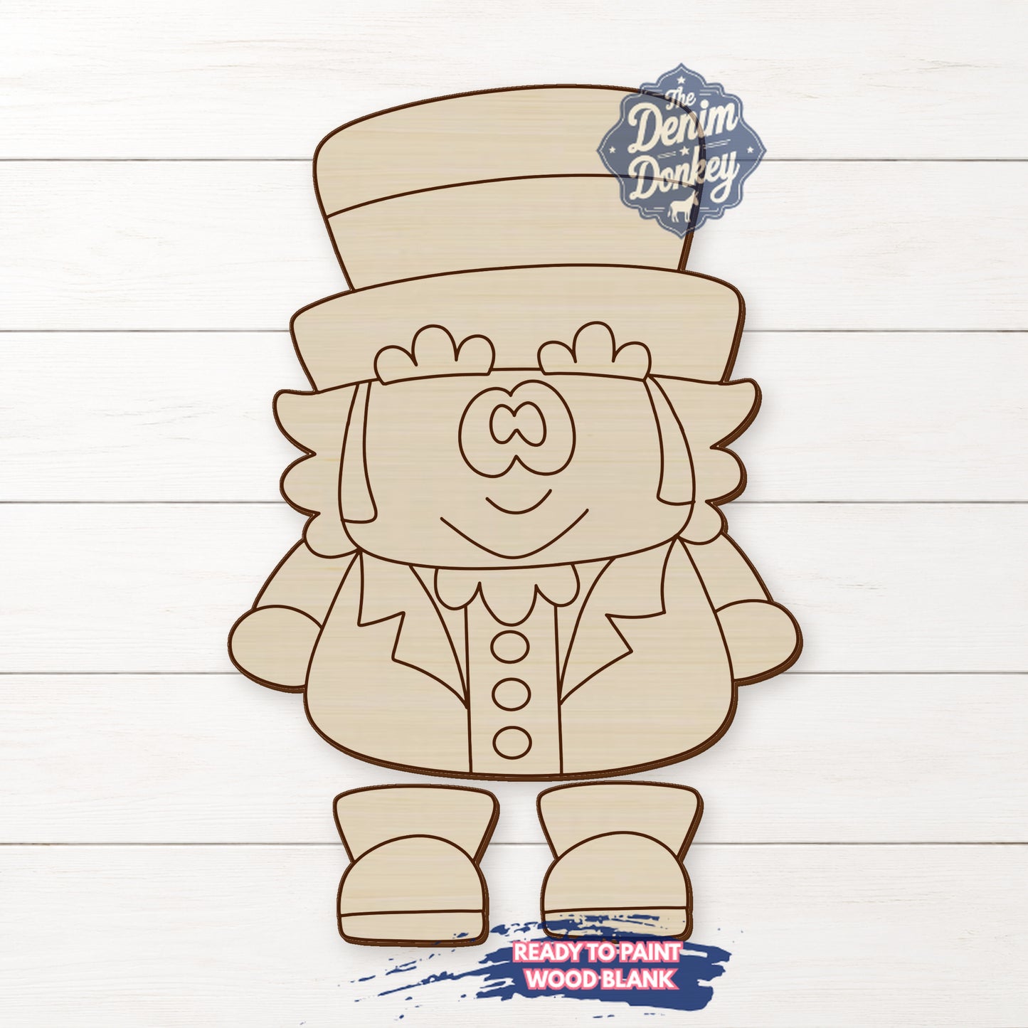 Ribbon Leg Uncle Sam Unfinished Wood Blank