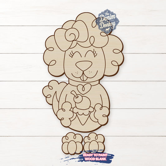 Ribbon Leg Poodle Unfinished Wood Blank