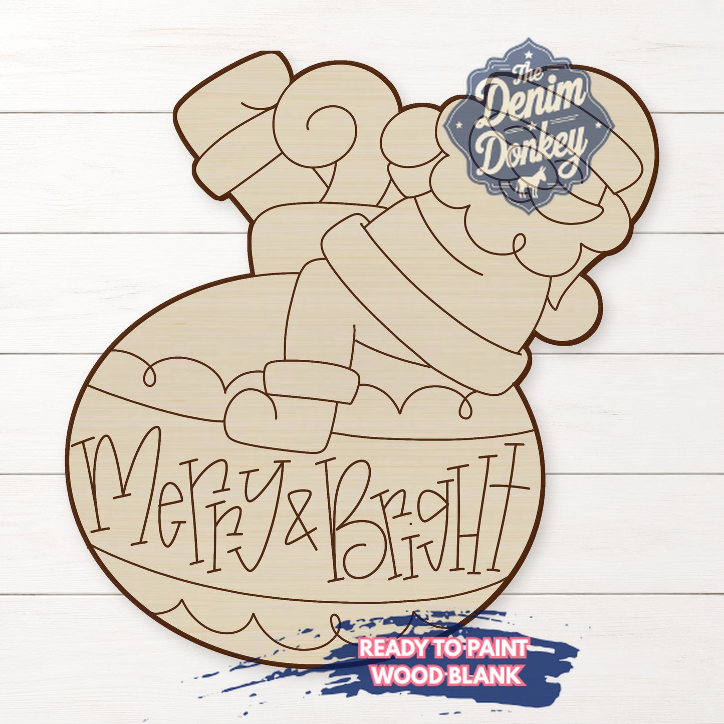 Santa Ornament Unfinished Wood Blank
