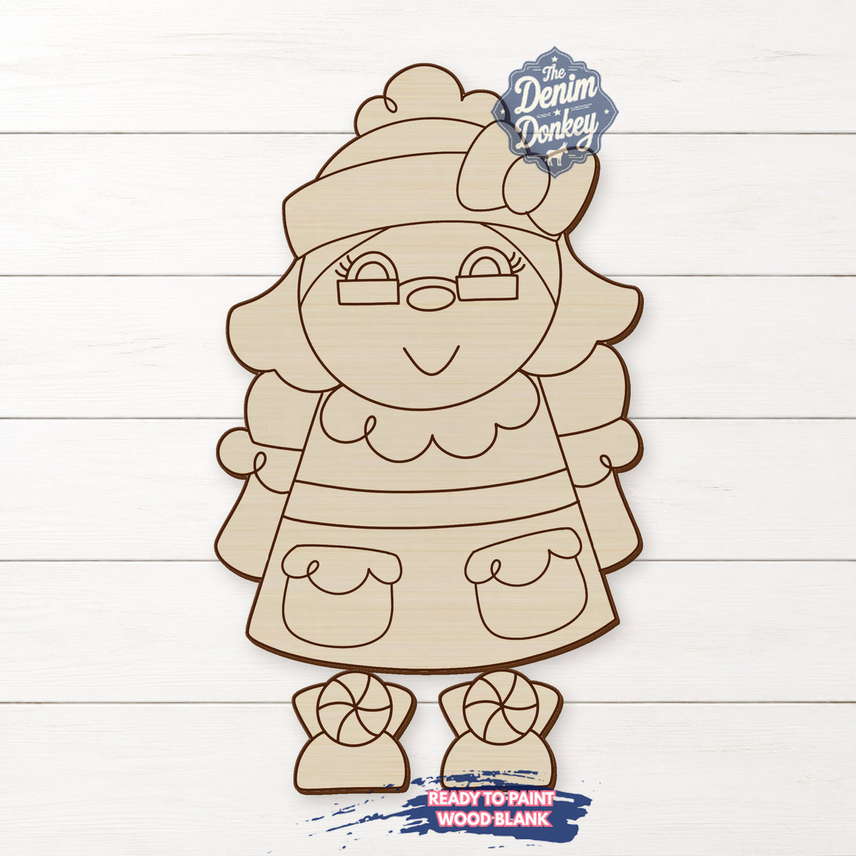 Santa Wife Unfinished Wood Blank