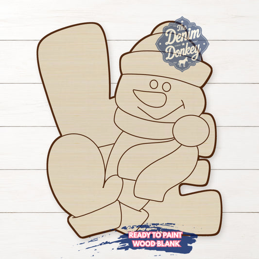 Snowman Love Wood Blank