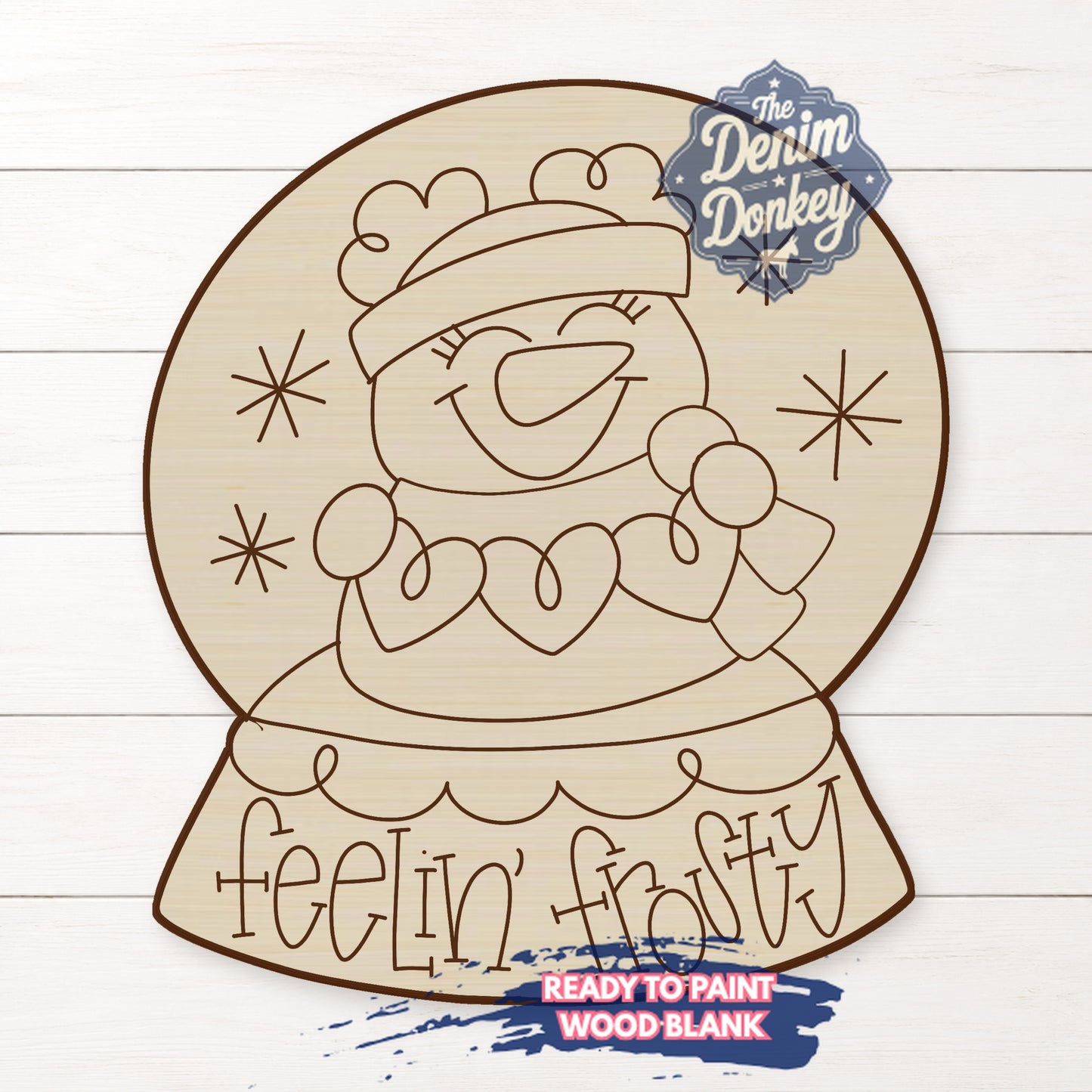 Snowman Snowglobe Wood Blank