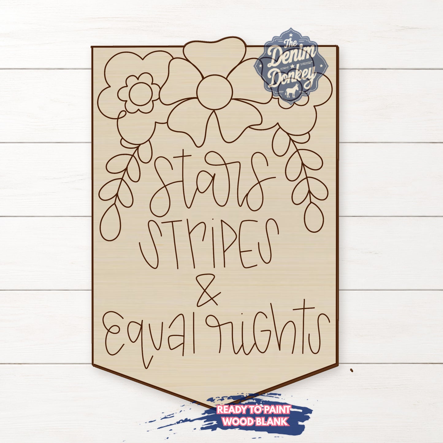 Stars Stripes Unfinished Wood Blank
