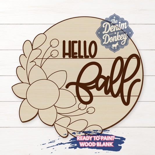 Sunflower Hello Fall Wood Blank