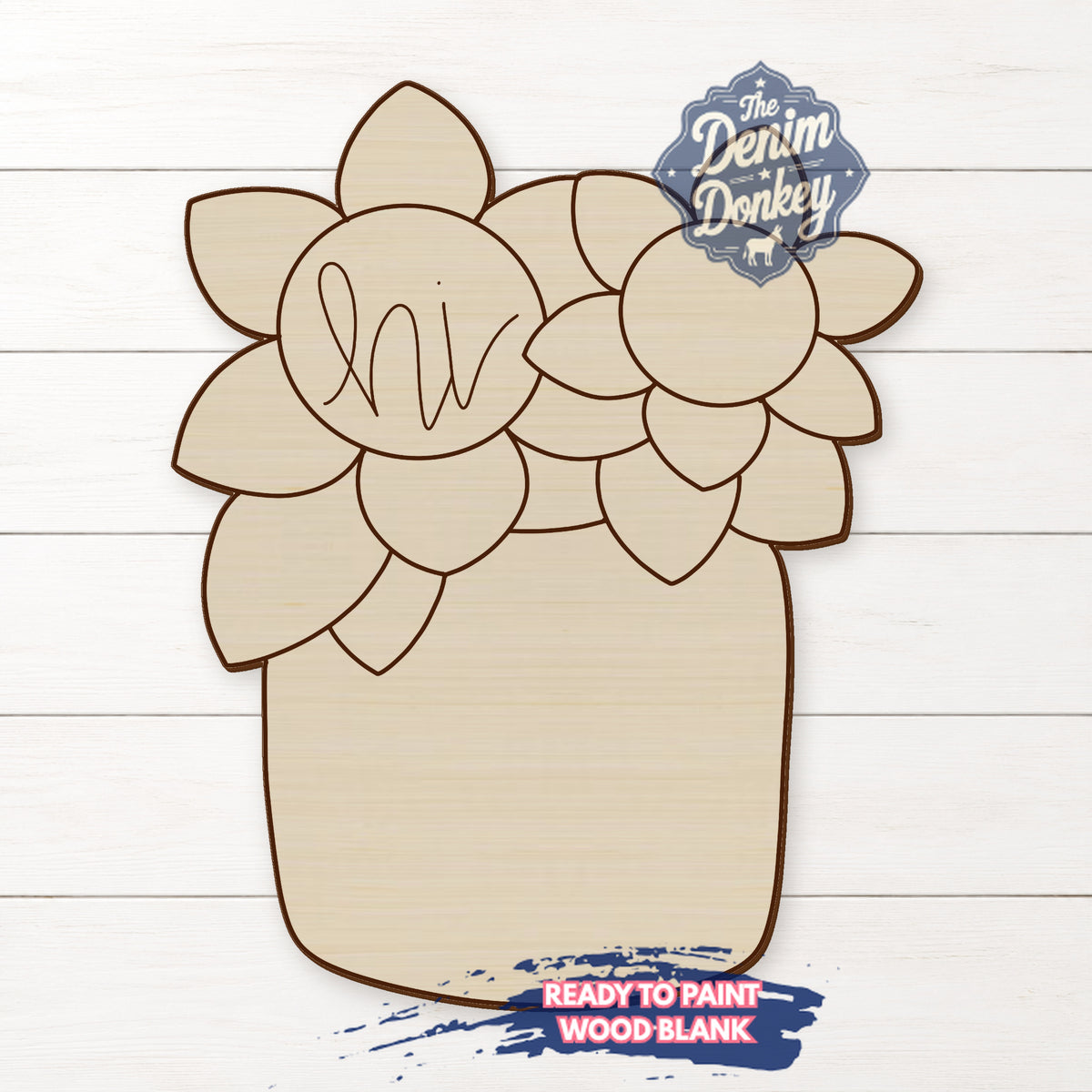Sunflower Mason Jar Wood Blank