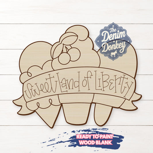 Sweet Land Of Liberty Unfinished Wood Blank