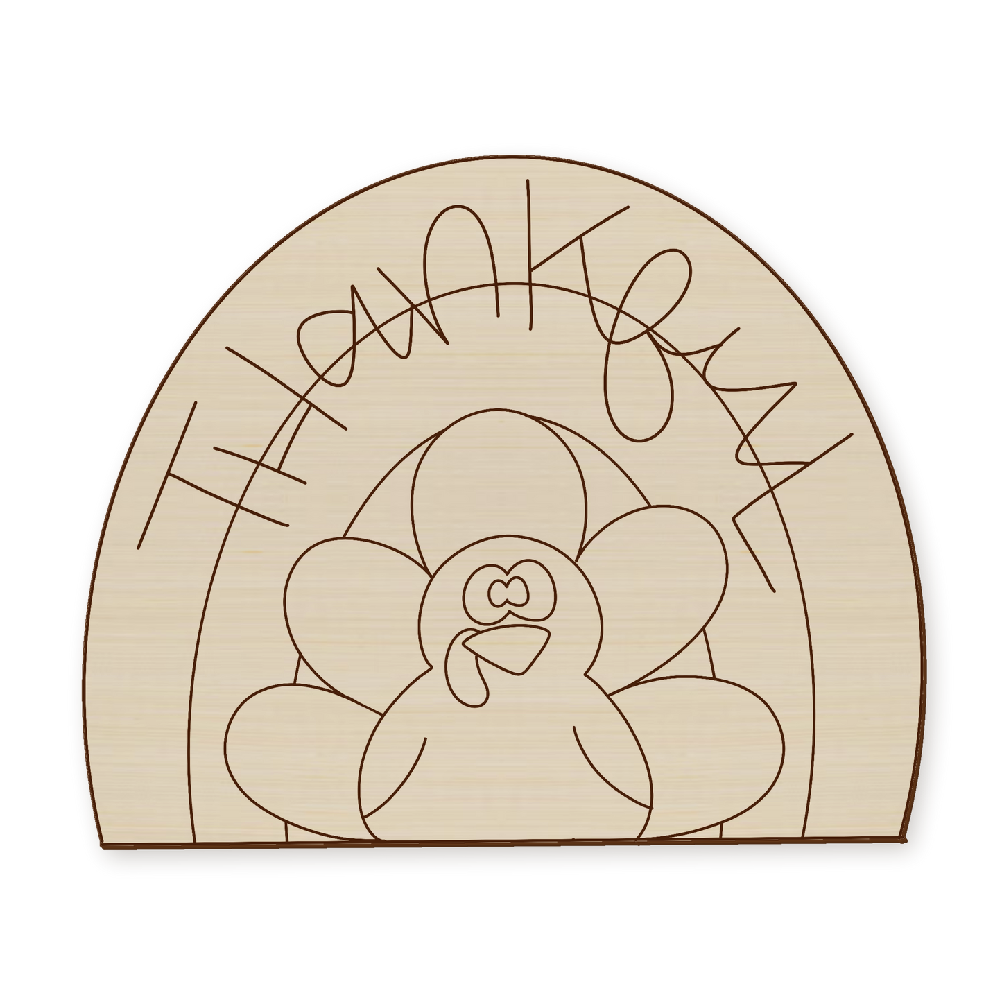 Thanksgiving Rainbow Turkey Wood Blank