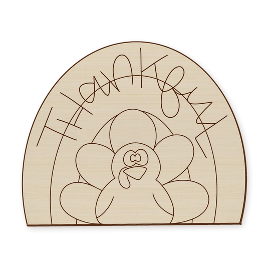 Thanksgiving Rainbow Turkey Wood Blank