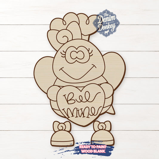 Valentine Bee Unfinished Wood Blank