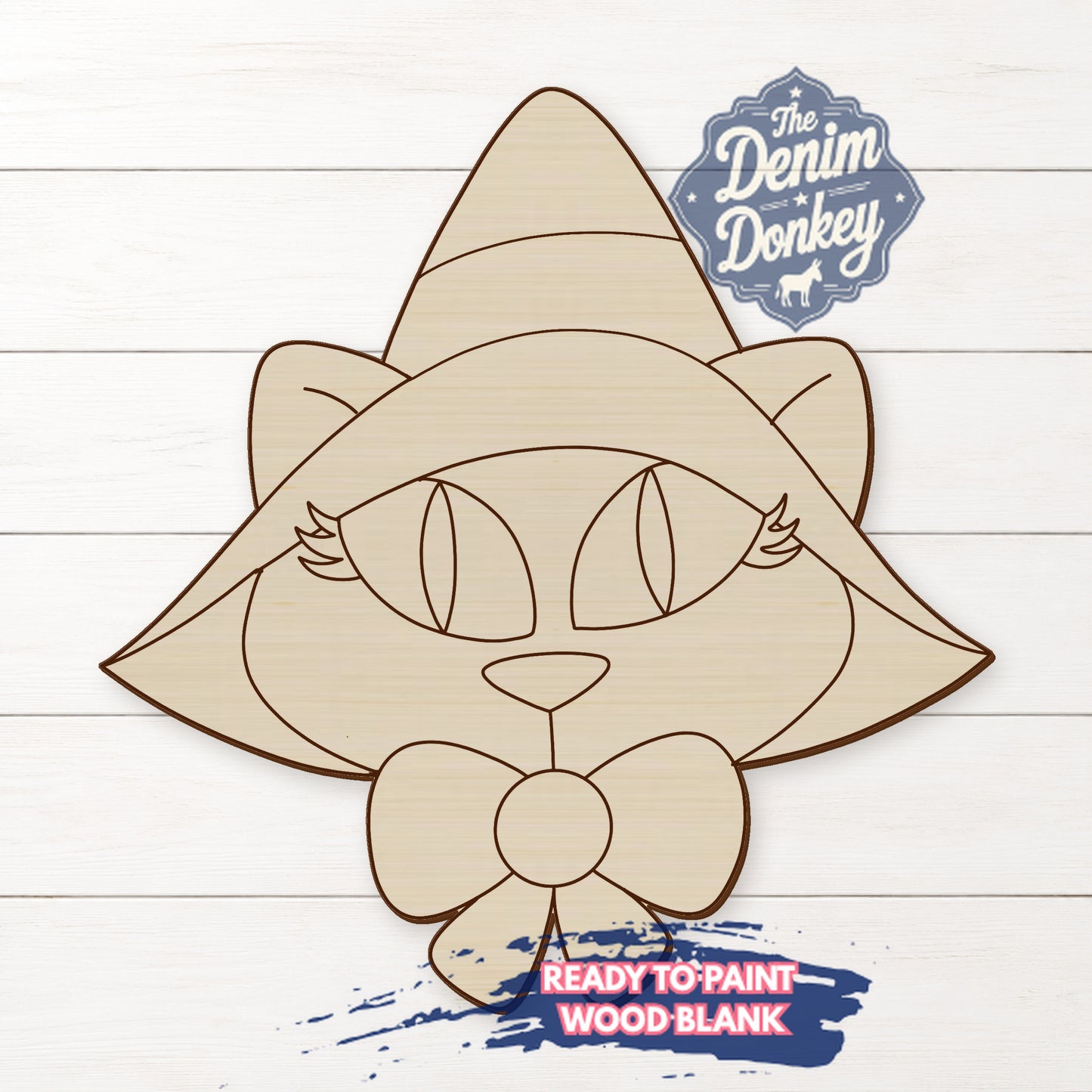 Witch Cat Wood Blank
