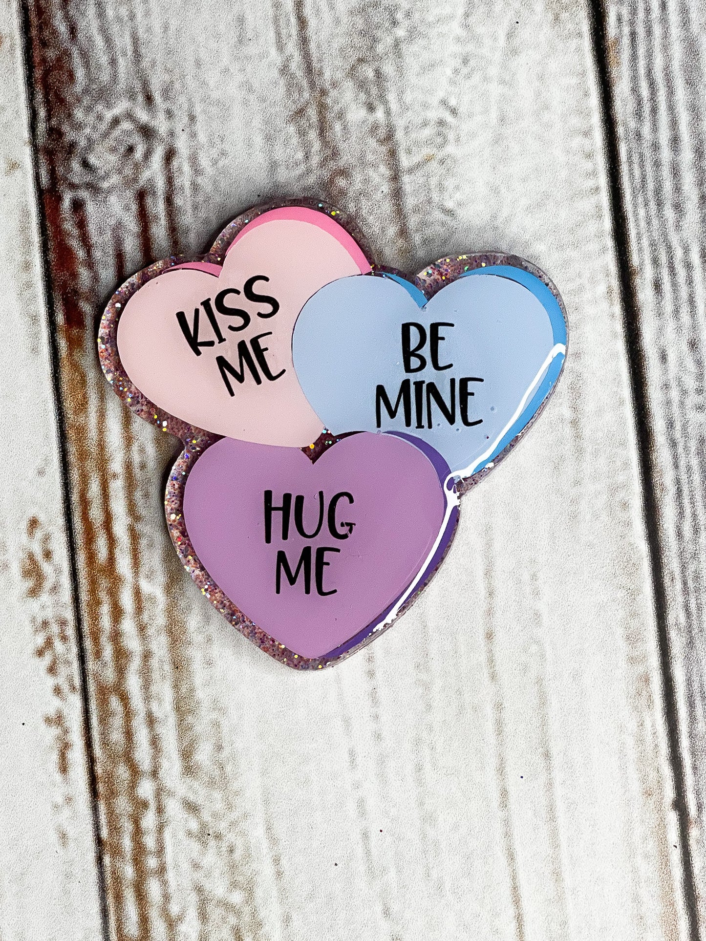 Sweet Conversation Hearts Badge Reel Cover