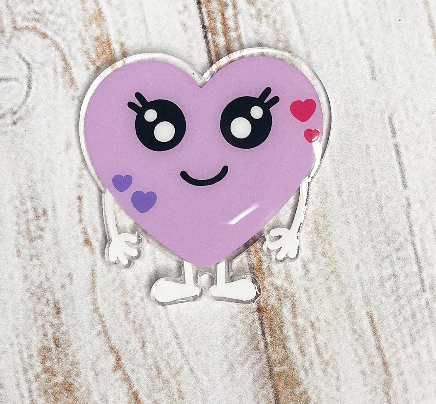Heart Character - Pink Badge Reel Cover – The Denim Donkey