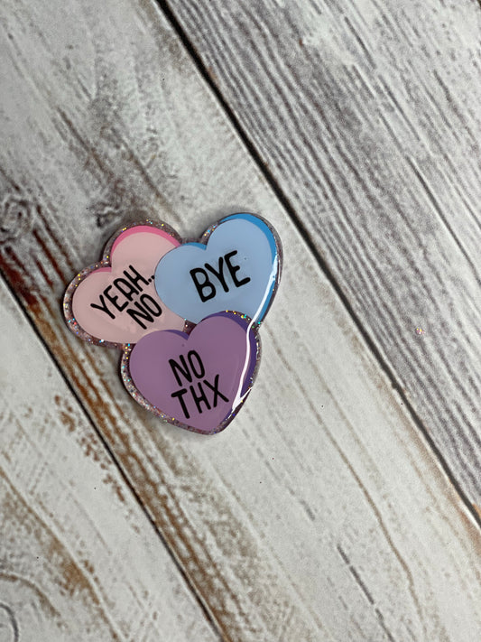 Not so Sweet Conversation Hearts Badge Reel Cover