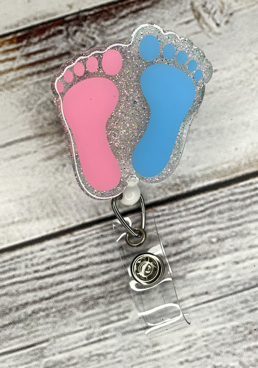 Baby feet badge reel cover