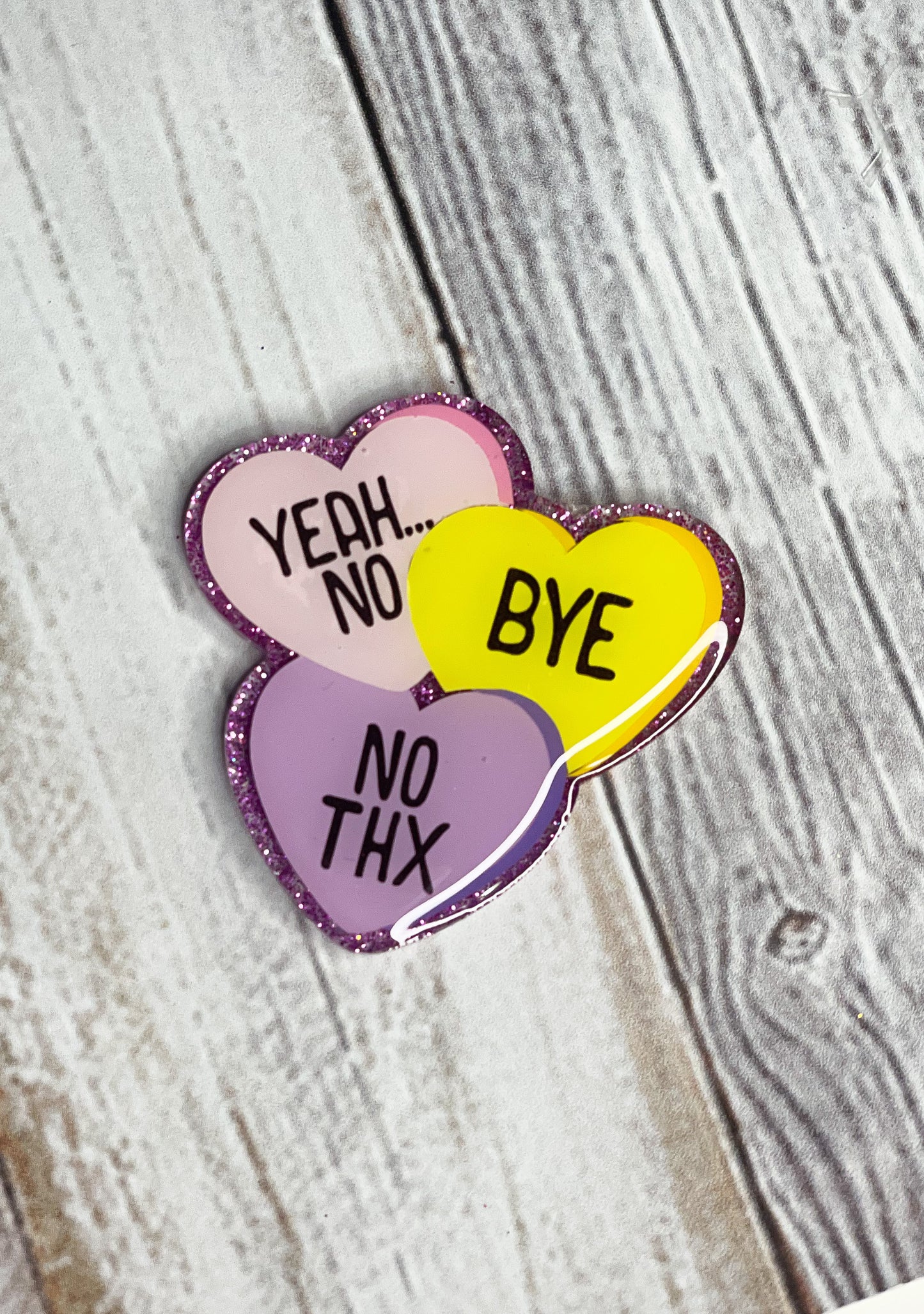 Not so Sweet Conversation Hearts Badge Reel Cover